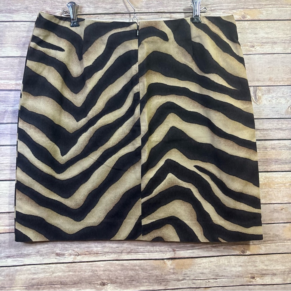 Lauren Ralph Lauren Zebra Print Skirt Women's Brown Tan Animal Print Size 14 - Picture 3 of 6